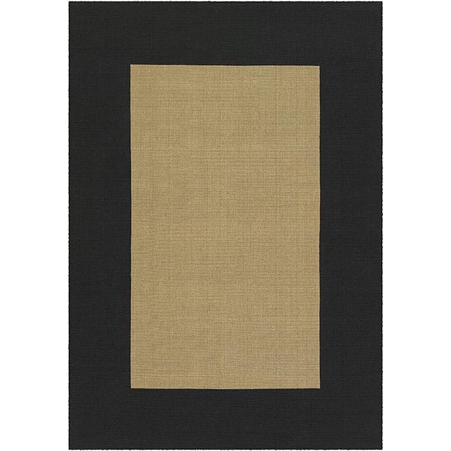 Flat-weave Mandara Black Jute Rug (5' x 7')