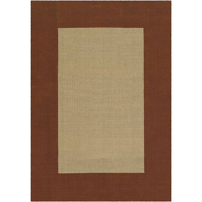 Flat-weave Mandara Red Jute Rug (5' x 7')