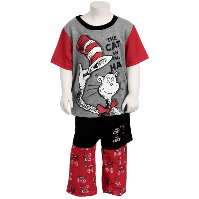 Dr. Suess Toddler Boys Cat in the Hat 3 piece Pajama Set