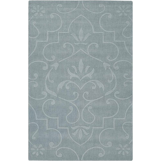 Hand tufted Sienna Aqua Blue Wool Rug (8 x 11)  