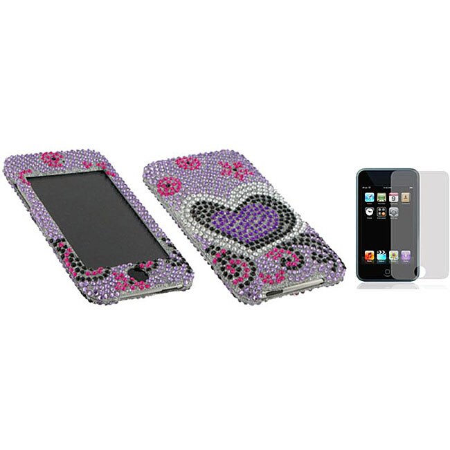 Apple iPod Touch 2nd/3rd Gen Purple Love Rhinestone Case  
