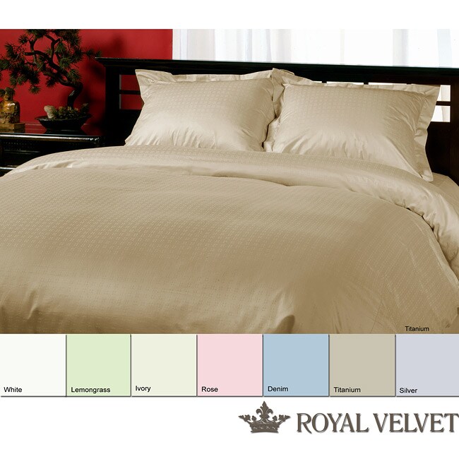 Shop Royal Velvet Dotted Weave 330 Thread Count Duvet Cover Set