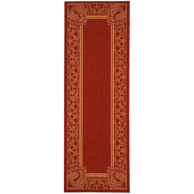 Indoor/ Outdoor Abaco Red/ Natural Runner (24 X 911)