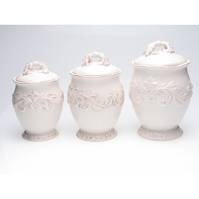 Certified International Firenze Ivory 3 piece Canister Set