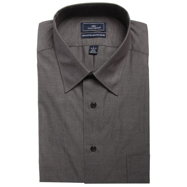 Shop Dockers Men's Grey Dress Shirt - Free Shipping On Orders Over $45 ...
