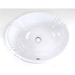 DeNovo Self-Rimming Decorative Porcelain White Bathroom Sink