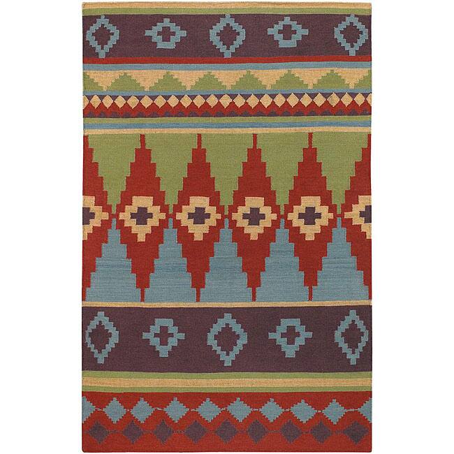 Hand-woven Kaalein Multi Wool Rug (5' x 7'6)
