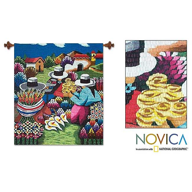 'Flower Sellers' Wool Tapestry (Peru)