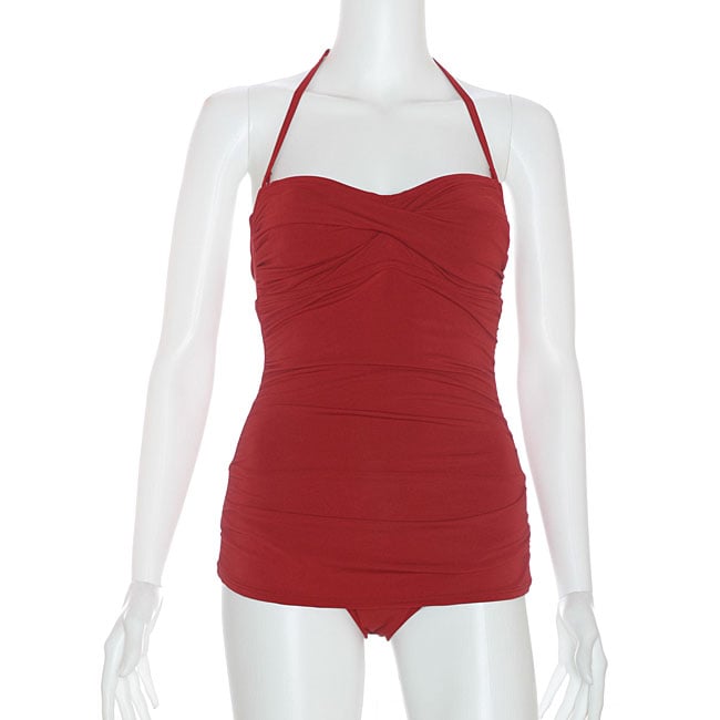 Jantzen Women's 'Vamp' Bandeau Vintage Red Swimsuit - 12689279 ...