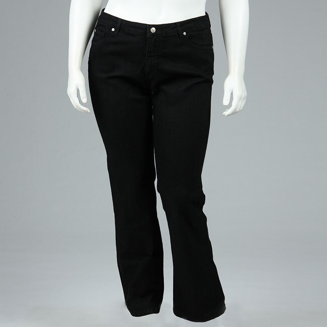 Bill Blass Women's Plus Size Triangle Tummy Control Jeans - Overstock ...