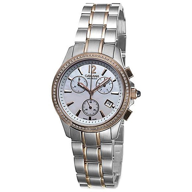 Golana Swiss Womens Aura Pro 100 Two tone Steel Watch