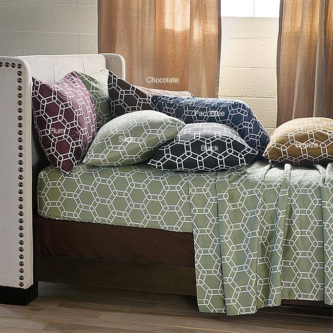 Rutherford 300 Thread Count Printed Hexagon Sheet Set