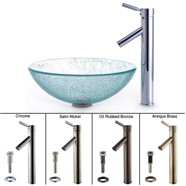 Kraus Broken Glass Sink and Sheven Bathroom Faucet Bed Bath & Beyond