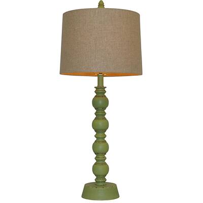 Luisito Green Wood Table Lamp