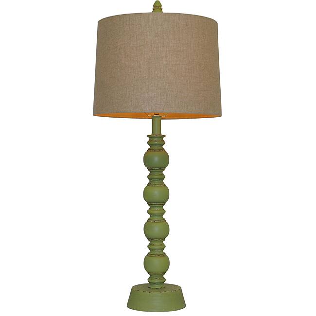 Luisito Green Wood Table Lamp