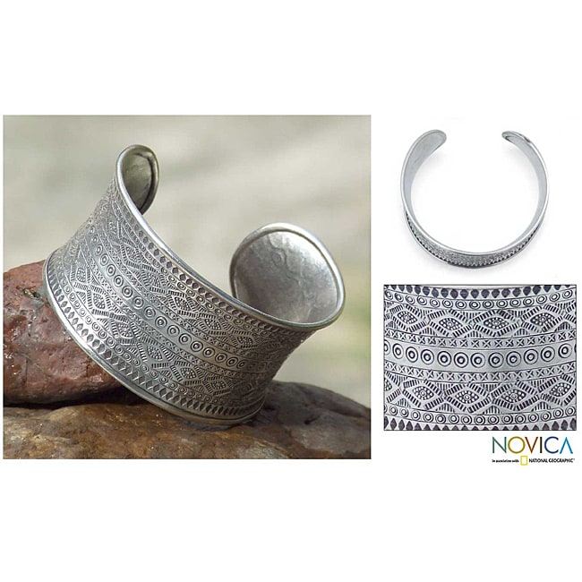   Silver Mountain Reflection Cuff Bracelet (Thailand)  