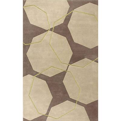 Alliyah Handmade Beige New Zealand Blend Wool Rug - 8' x 10'