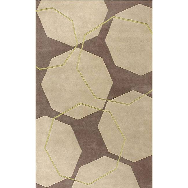 Alliyah Handmade Beige New Zealand Blend Wool Rug - 8' x 10'