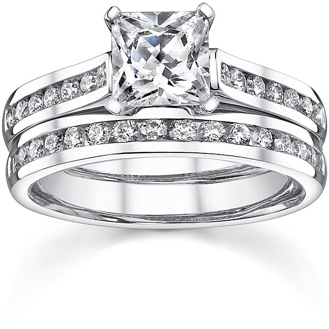 18k White Gold 1 2/5ct TDW Diamond Bridal Ring Set (H I, SI1 SI3 