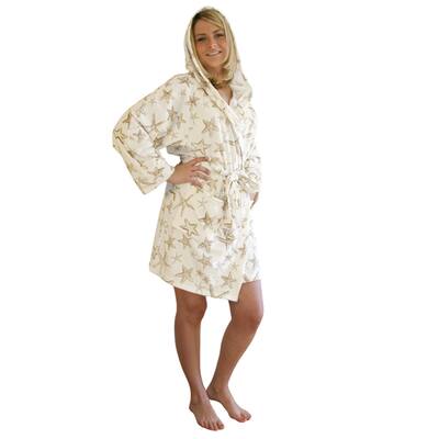 Women's Microluxe Starfish Short Plush Bath Robe