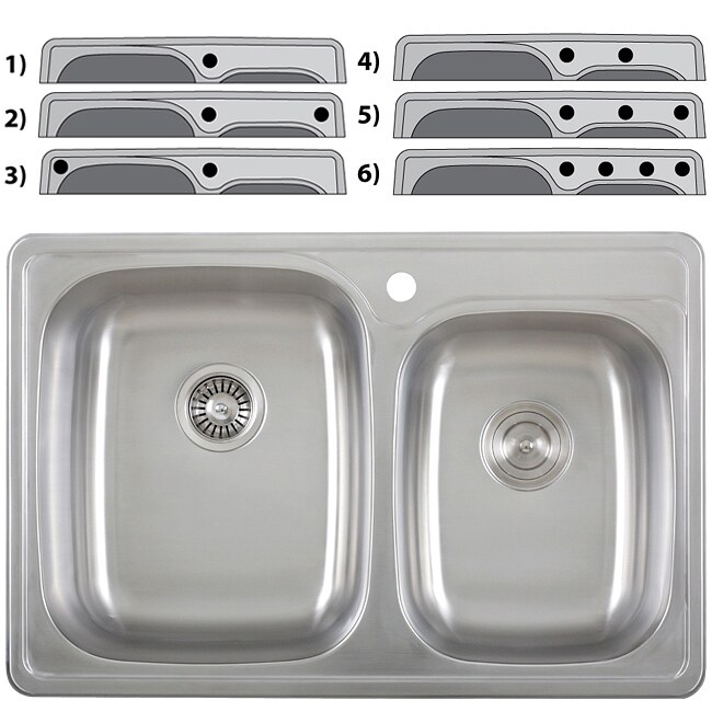 Ticor Stainless Steel 18 Gauge Overmount Kitchen Sink