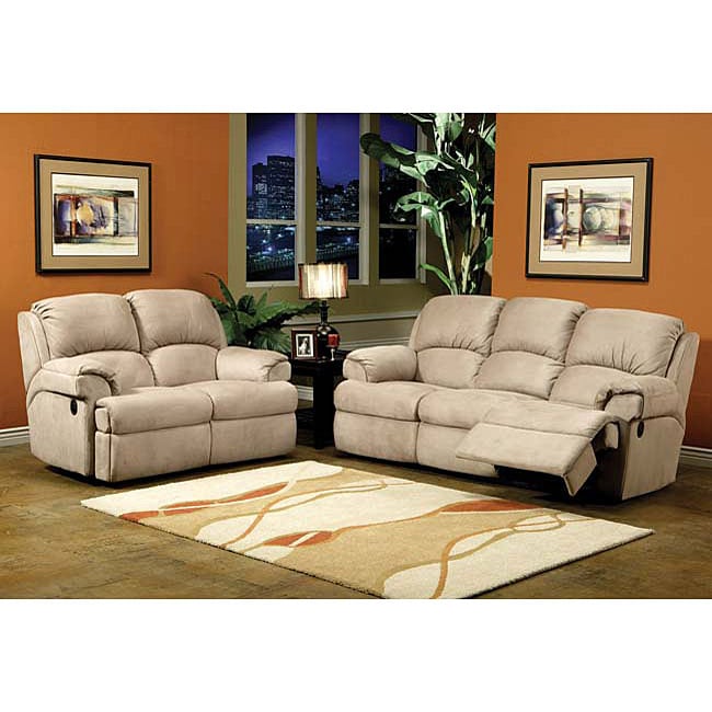 Bobbi Microfiber Reclining Sofa and Loveseat Set  