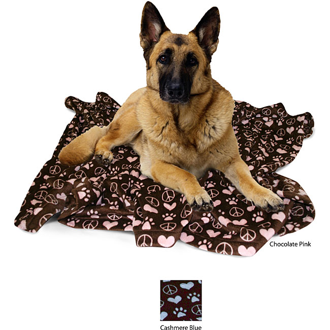 Peace Paws Print 50x50 inch Pet Throw  