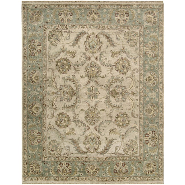 Nourison Hand knotted Tajik Ivory Wool Rug (8'6 x 11'6) Nourison 7x9   10x14 Rugs