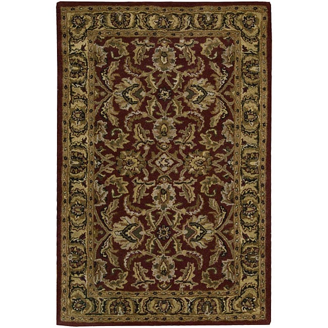 Nourison Hand tufted Caspian Burgundy Wool Rug (36 X 56)