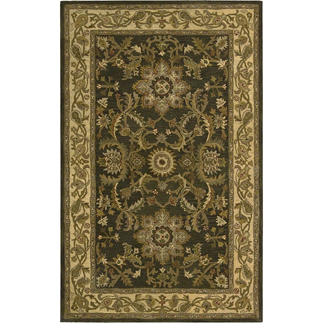 Nourison Hand tufted Caspian Green Wool Rug (8' x 10'6) Nourison 7x9   10x14 Rugs