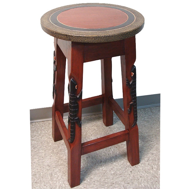 Handmade Alligator Bar Stool/ Pedestal (Ghana)