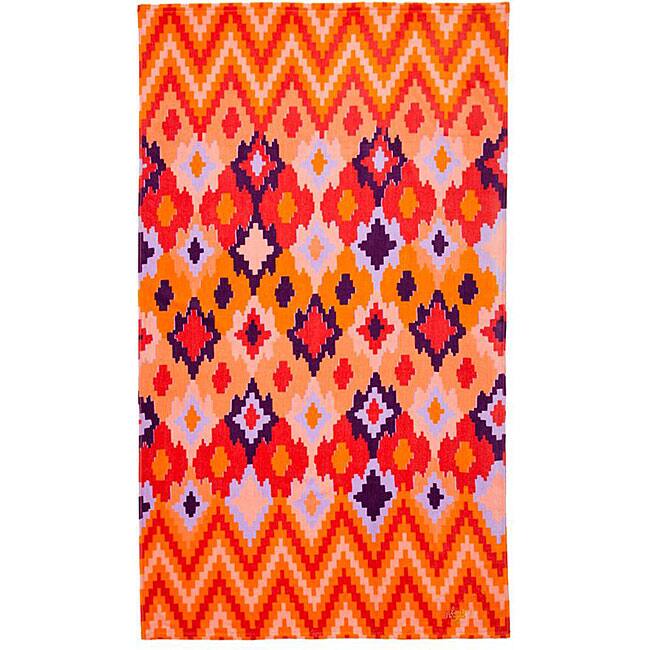 Tracy Reese Diamond Woodblock Apricot Oversized Beach Towel