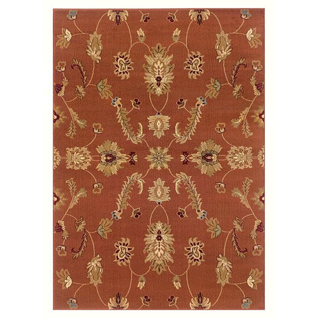 Adana Rust Red Floral Rug (2 X 3)