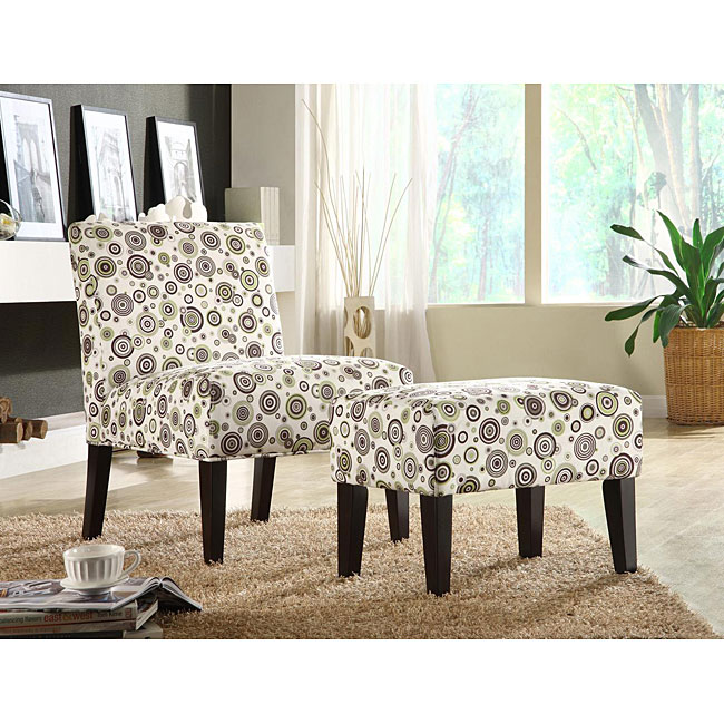 Decor Bubble print Lounge Chair and Ottoman Set