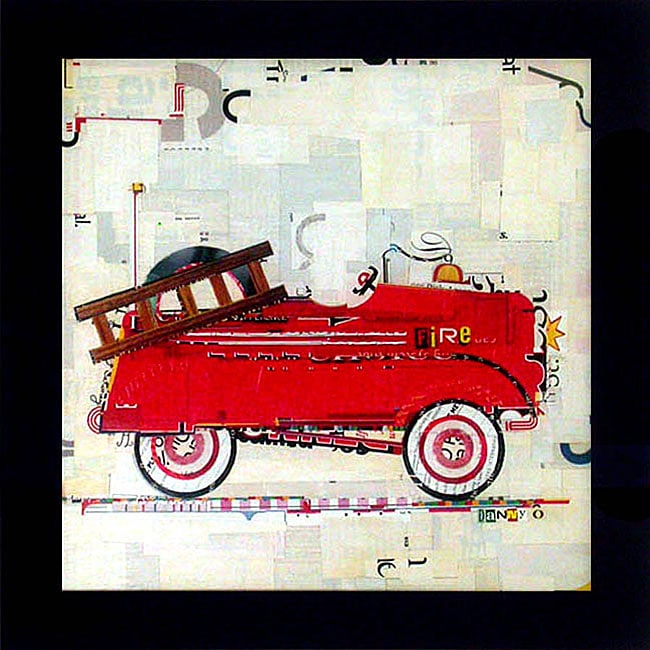 Danny O Fire Engine Embellished Framed Art  