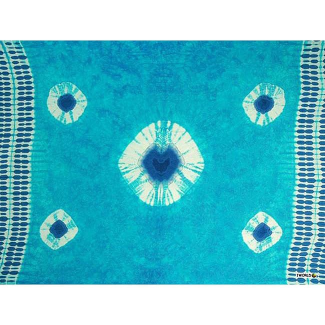 Blue and Turquoise Nebula Tie dye Sarong (Indonesia)  