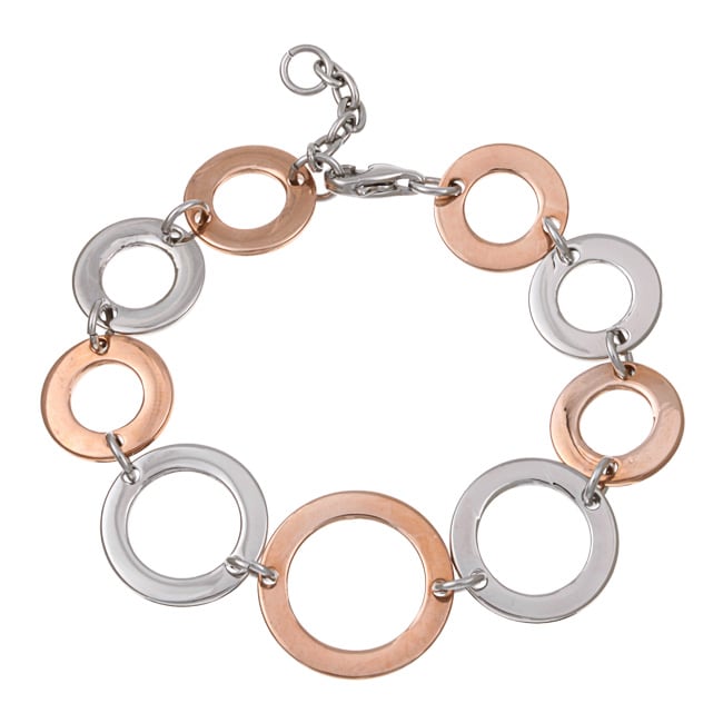 Two tone Stainless Steel Ion plated Circle Link Bracelet