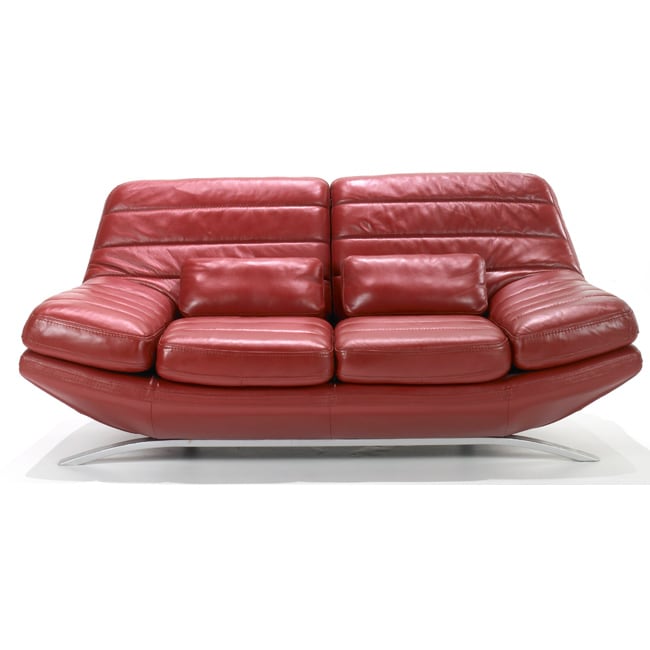 Red Leather Loveseat Free Shipping Today Overstock Com 12744568   L12744568 