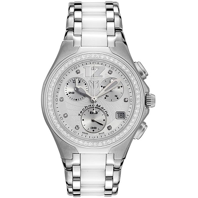 Technomarine Men's Midsize Neo Classic Diamond White Ceramic Watch ...