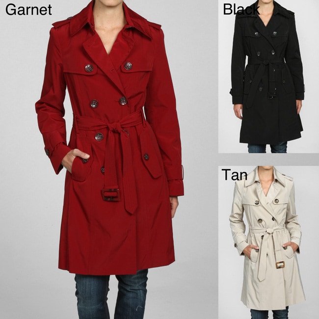 London Fog Women's Double-breasted Belted Trench Coat - Free Shipping ...