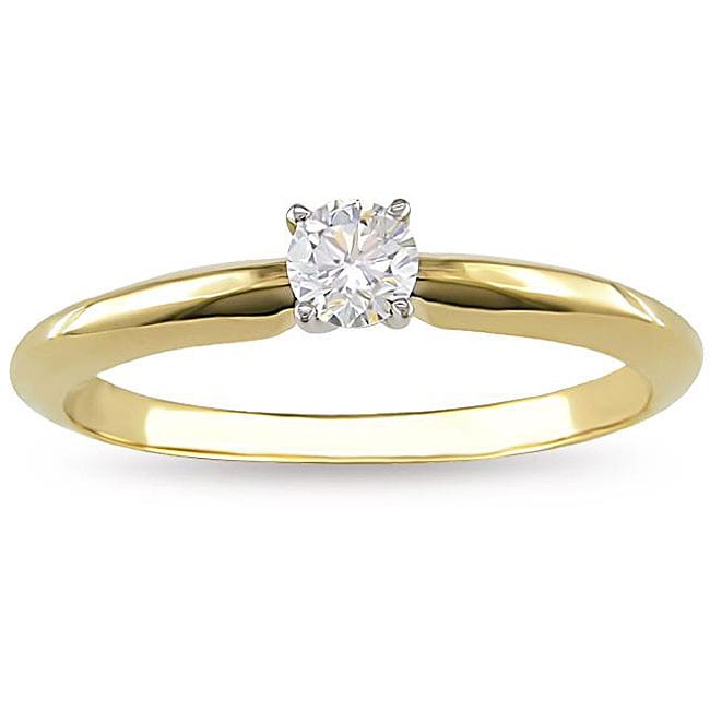 18k Gold 1/4ct TDW Diamond Solitaire Engagement Ring (G H, SI2 