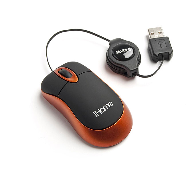 iHome IH M156OO Orange/ Black Optical Laptop Mouse