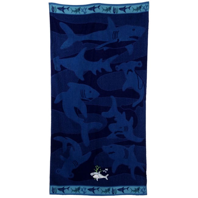 Shark Embriodered Cotton Beach Towels (Set of 2) - Free Shipping On ...