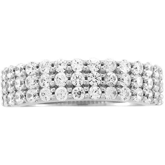   Gold 1ct TDW Diamond 3 row Anniversary Band (H I, I1)  