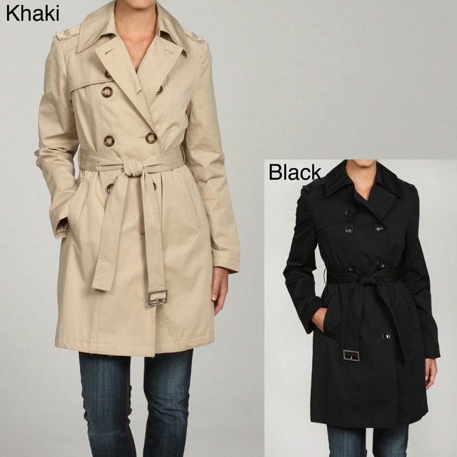 michael kors trench coat black