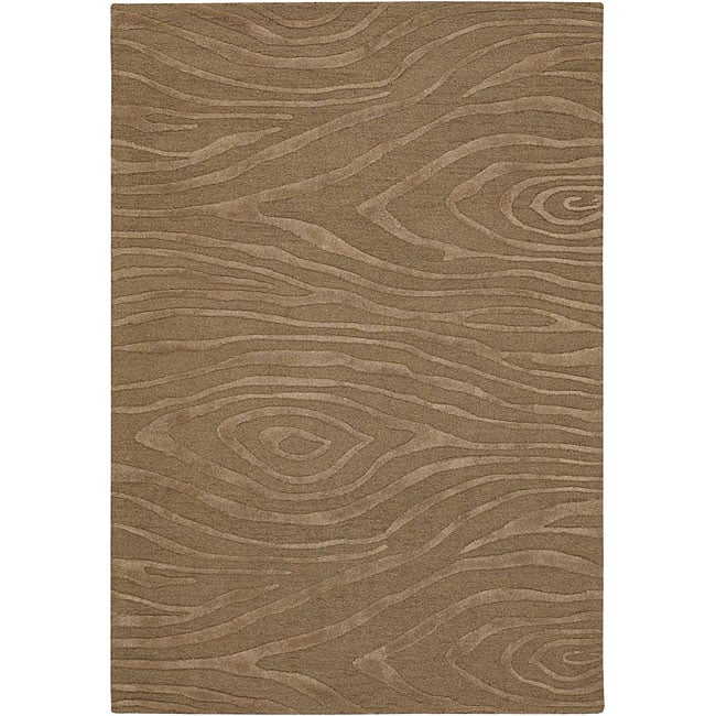 Hand-tufted Mandarae Tan Wool Rug (5' x 7'6)