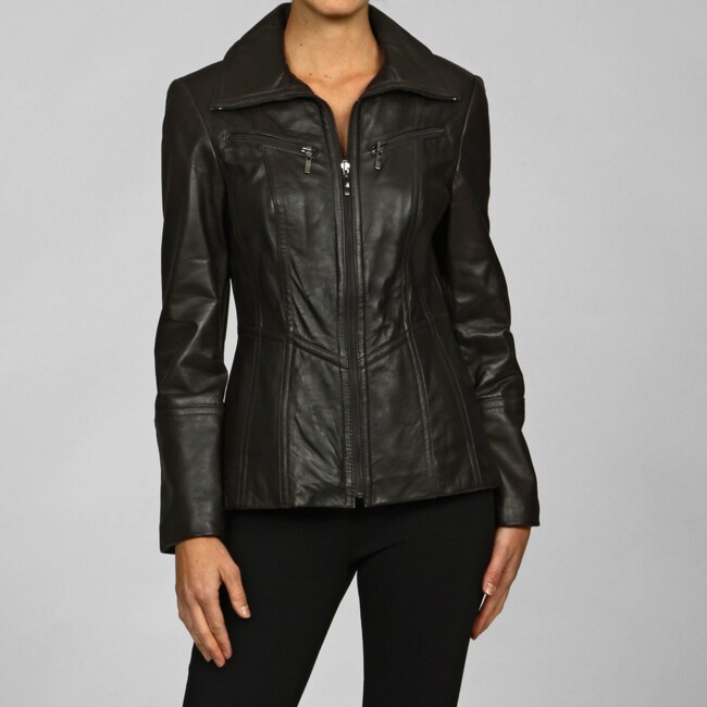 Bromley Collection Women's Brown Leather Jacket - Overstock™ Shopping ...
