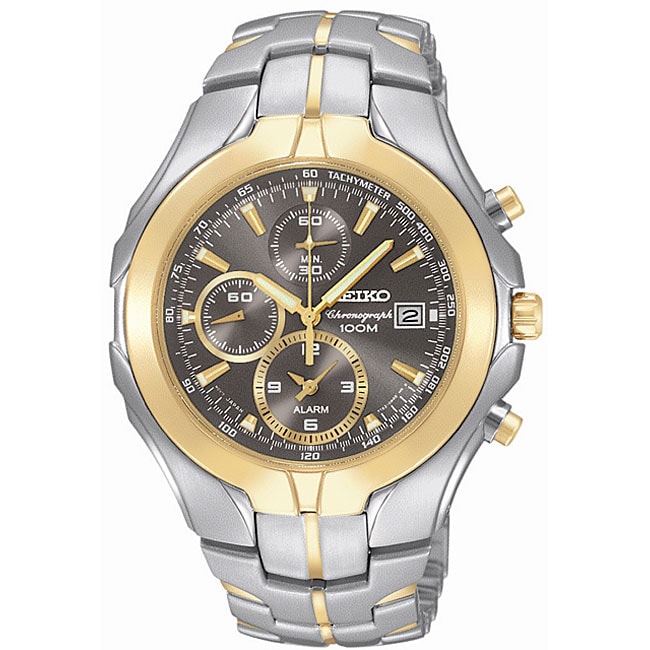 Seiko Excelsior Two-tone Chronograph Men's Watch - 12757193 - Overstock ...