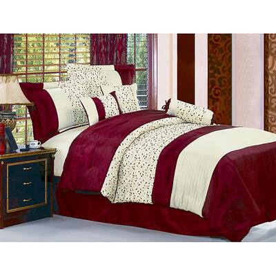 Tampa Embroidery 7-piece Comforter Set - Red