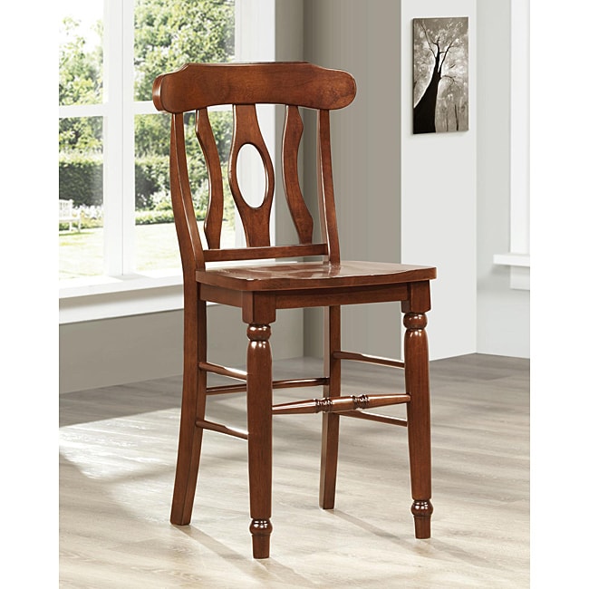   Curved back Mahogany 24 inches Counter Height Stool  